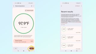 How to use Pixel 8 Pro temperature sensor to measure body temperature step 3.