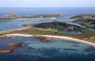 A general view of St Mary's Island ahead of the visit by Prince Charles, Prince of Wales and Camilla, Duchess of Cornwall