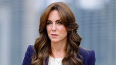 Kate Middleton's 'mum guilt' - Catherine, Princess of Wales wears a navy pantsuit as she visits HMP High Down on September 12, 2023 in Sutton, England