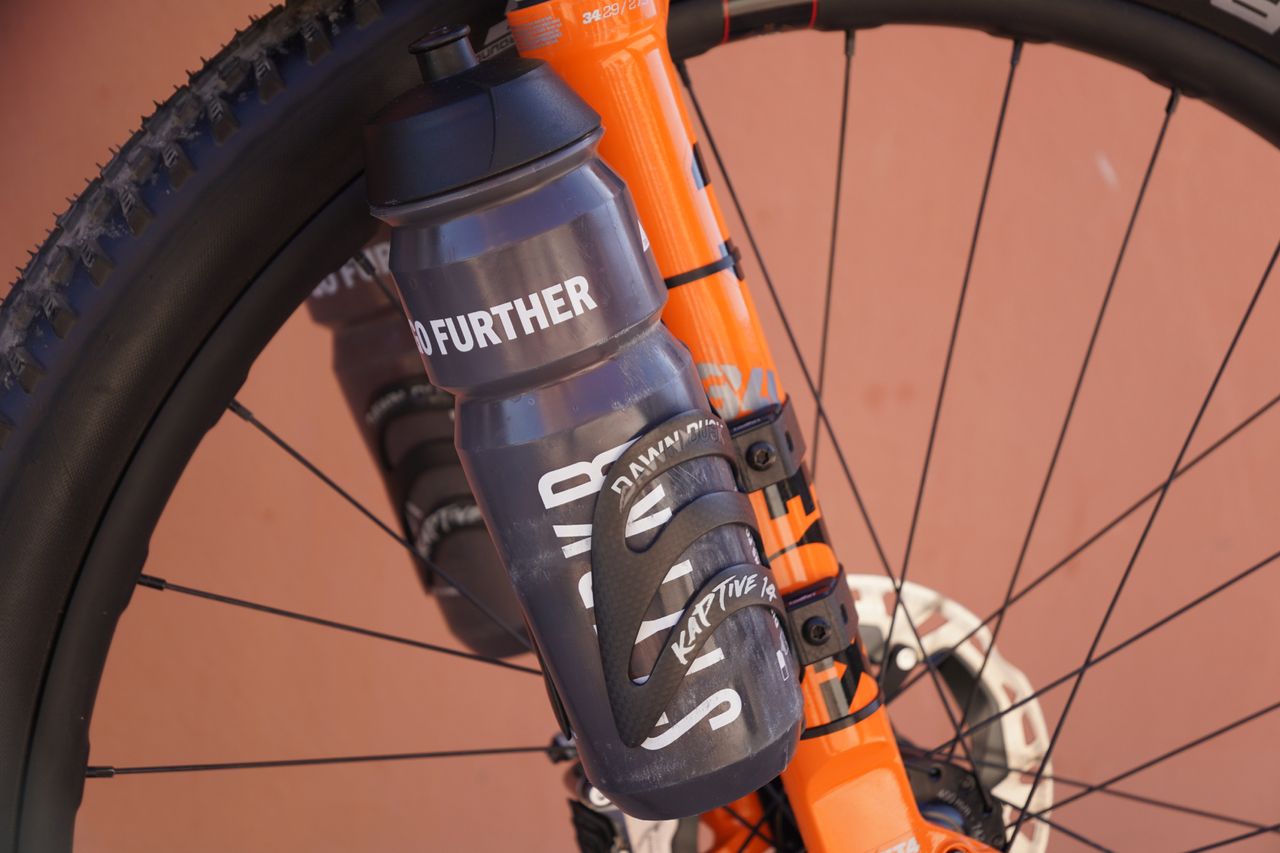 Image shows the tech on one of the bikes being ridden at the Atlas Mountain Race