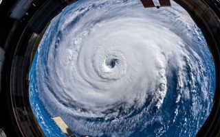 From aboard the International Space Station, Alexander Gerst uses a special super- wide-angle lens to capture an image of the enormous Hurricane Florence barreling toward the East Coast. He posted this image to Twitter on Sept. 12, 2018.