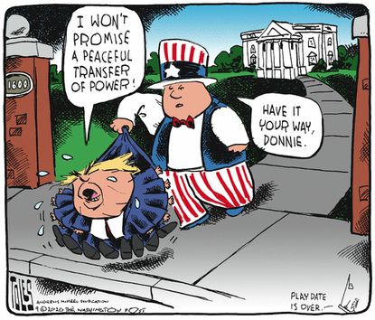 Political Cartoon U.S. Trump 2020 transfer of power