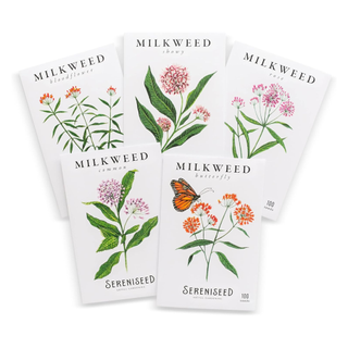 A set of five assorted milkweed seed sachets