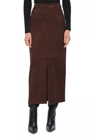 Bagatelle Faux Suede Maxi Skirt