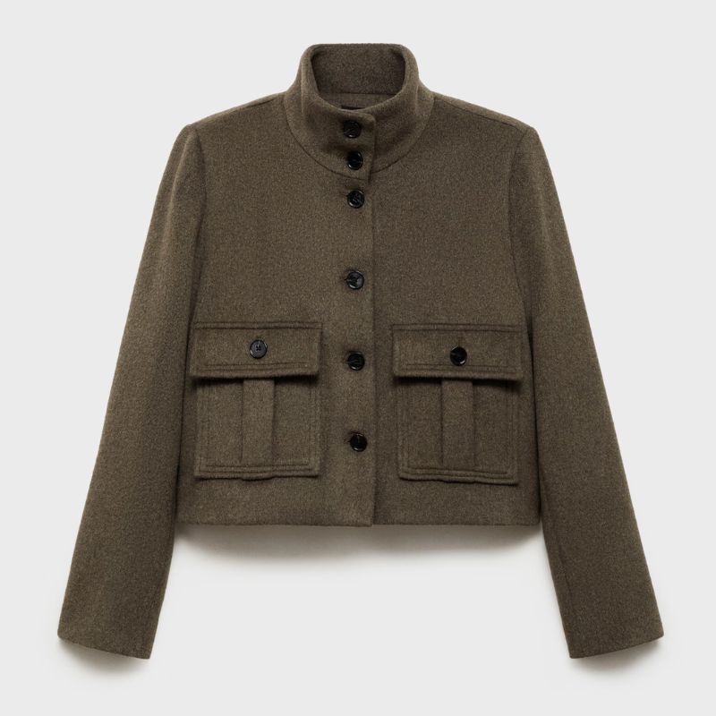 Mango , Wool-Blend Jacket with Pockets