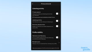 Screenshot of Spotify in-app private listening