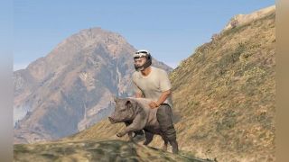 GTA 5 mods - a man is riding on the back of a pig