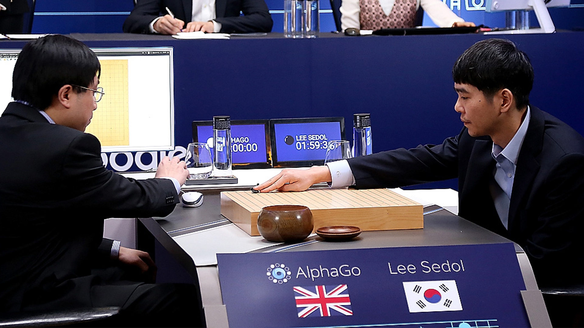 18-time Go world champion Lee Sedol playing against Google DeepMind AI system AlphaGo during the last Google DeepMind Challenge Match on March 12, 2016 in Seoul, South Korea.