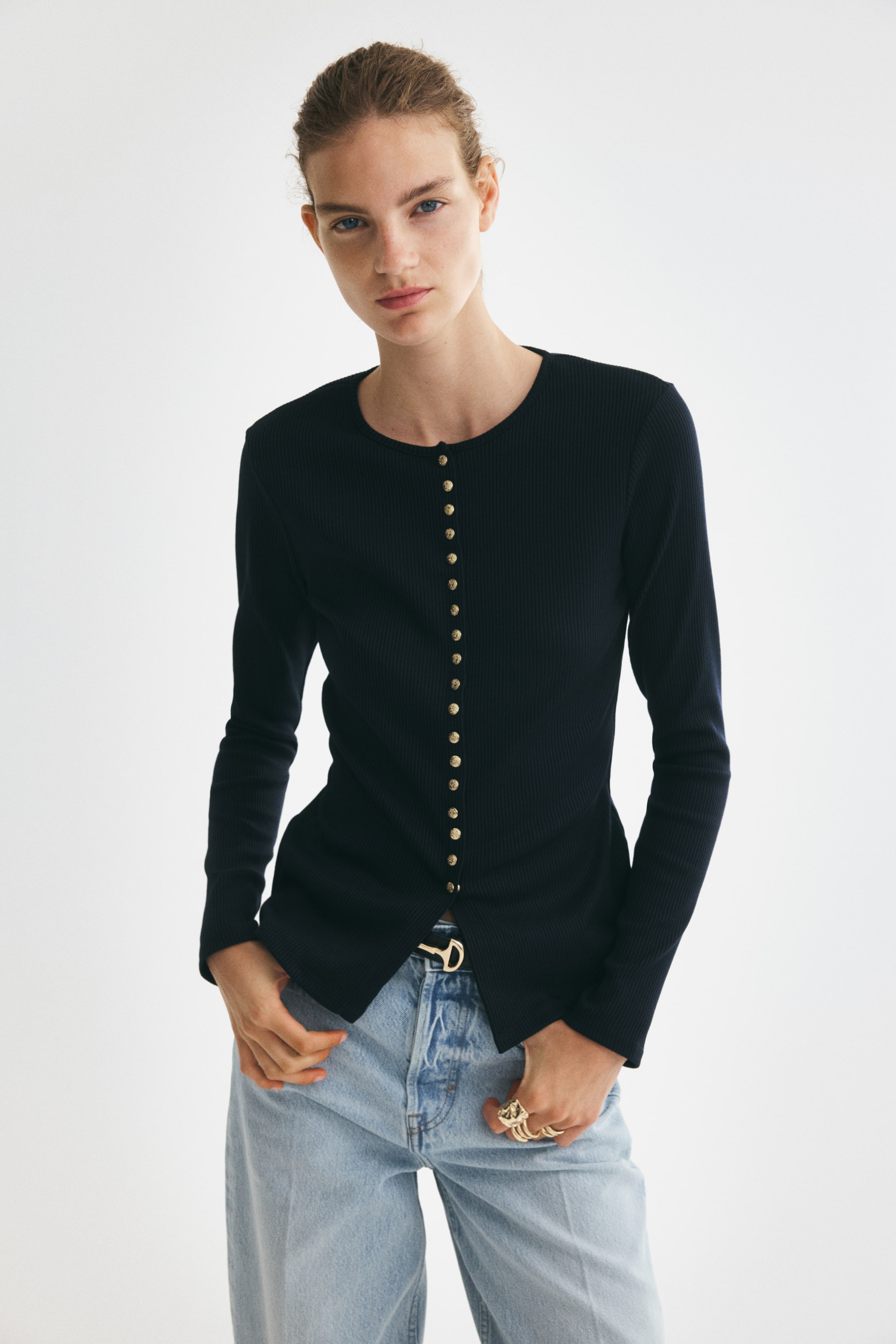 Rib-Knit Cardigan