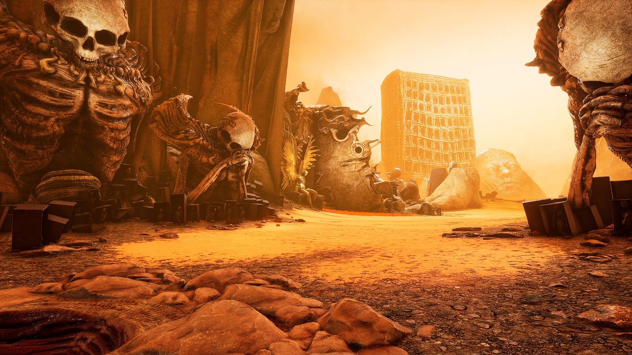 bone structures in desert city