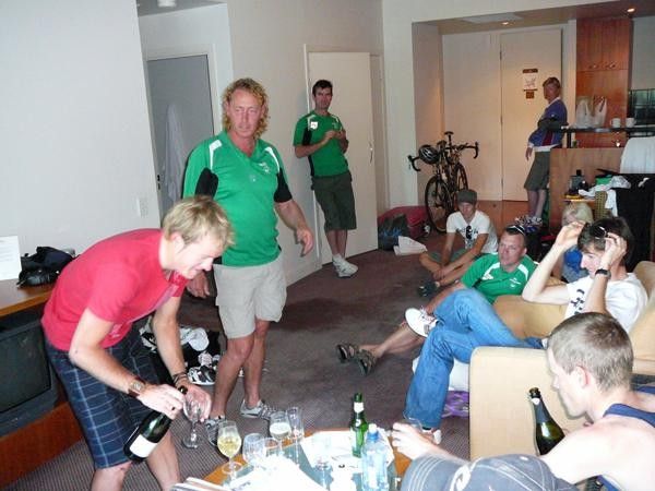The team shared a few drinks