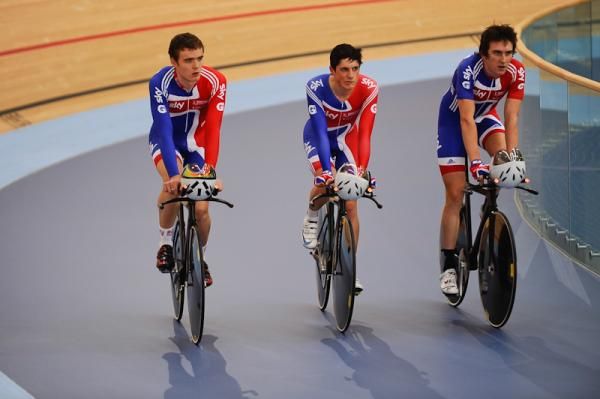 Steven Burke, Peter Kennaugh and Geraint Thomas