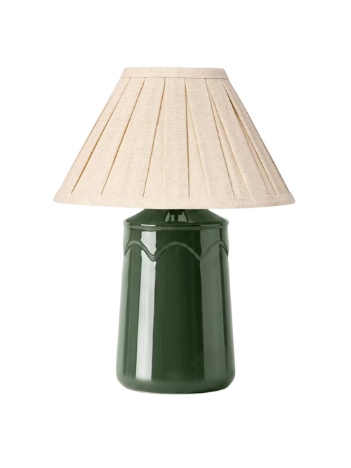 Ceramic Table Lamp with Pleated Shade