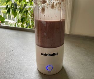 Nutribullet Portable Blender making a smoothie