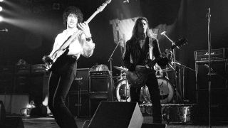 Phil Lynott and Scott Gorham in Thin Lizzy in 1976