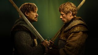 Nikolaj Coster-Waldau (as William the Conqueror) and James Norton (Harold Godwinson) star in "King & Conqueror"