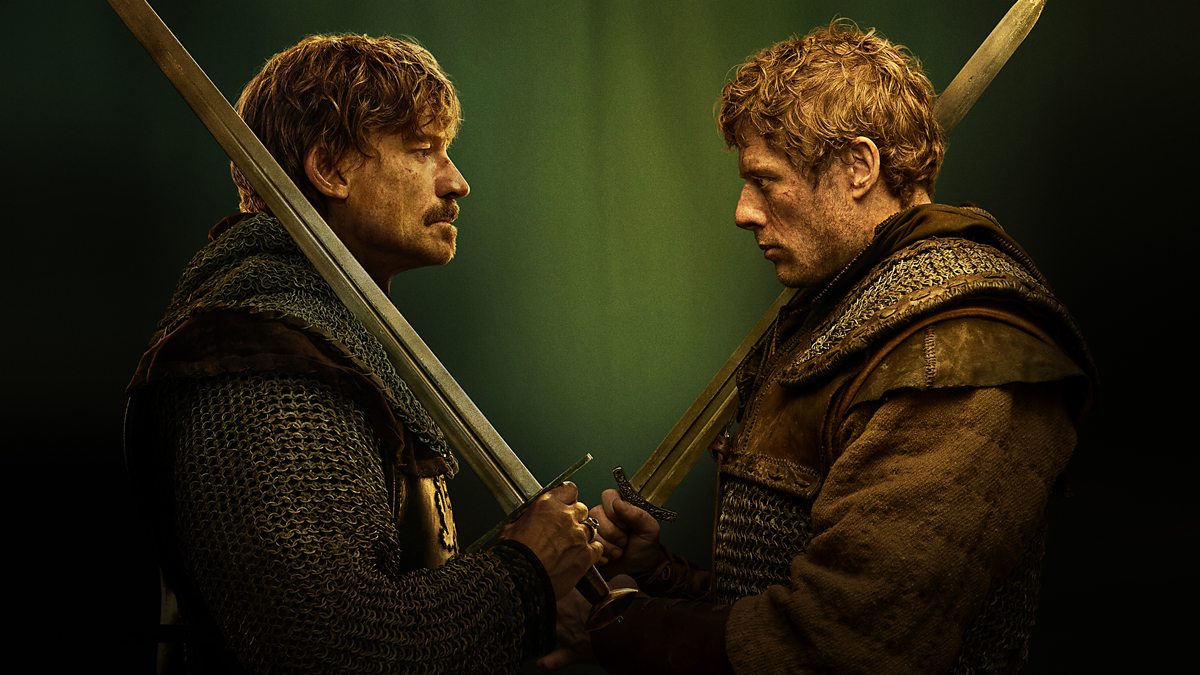 Nikolaj Coster-Waldau (as William the Conqueror) and James Norton (Harold Godwinson) star in "King & Conqueror"