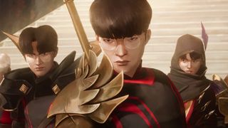 Animated image of Faker in Linkin Park's Heavy is the Crown music video