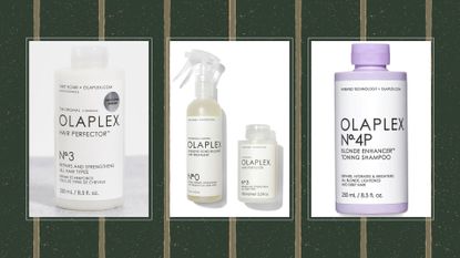 A composite image of Olaplex products included in Olaplex Black Friday deals 2022