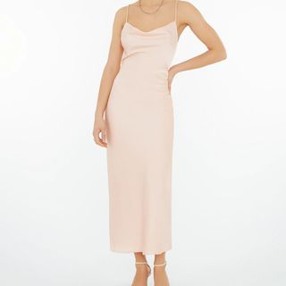 Pale pink slip dress