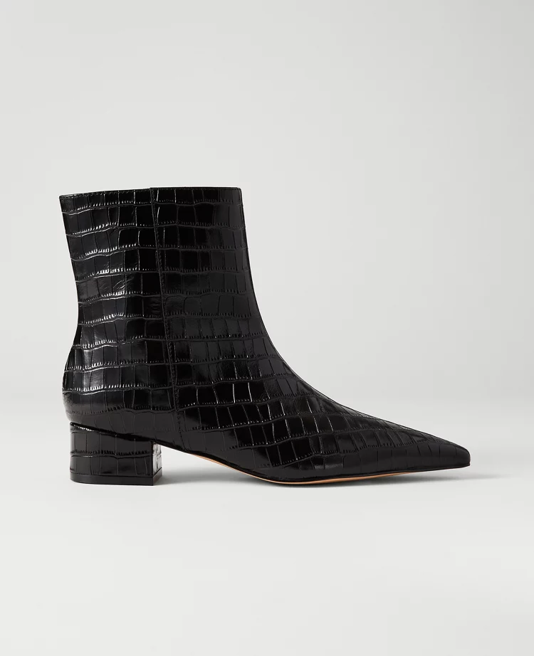 Croco Nip Toe Bootie