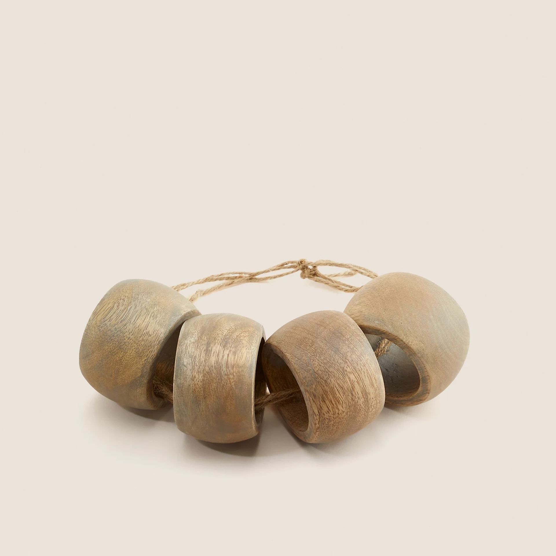Set of 4 Wooden Napkin Rings