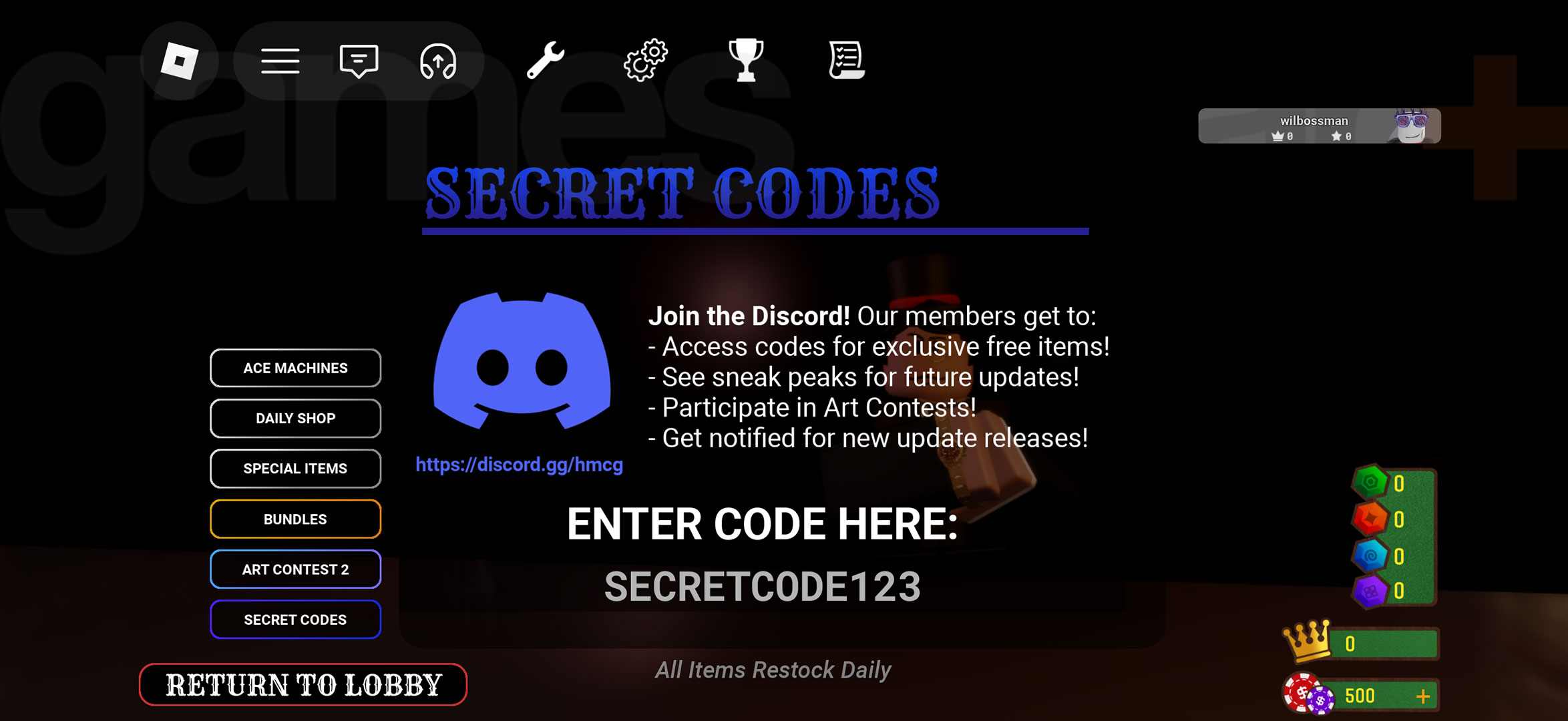 The menu to redeem Hitman Card Game codes