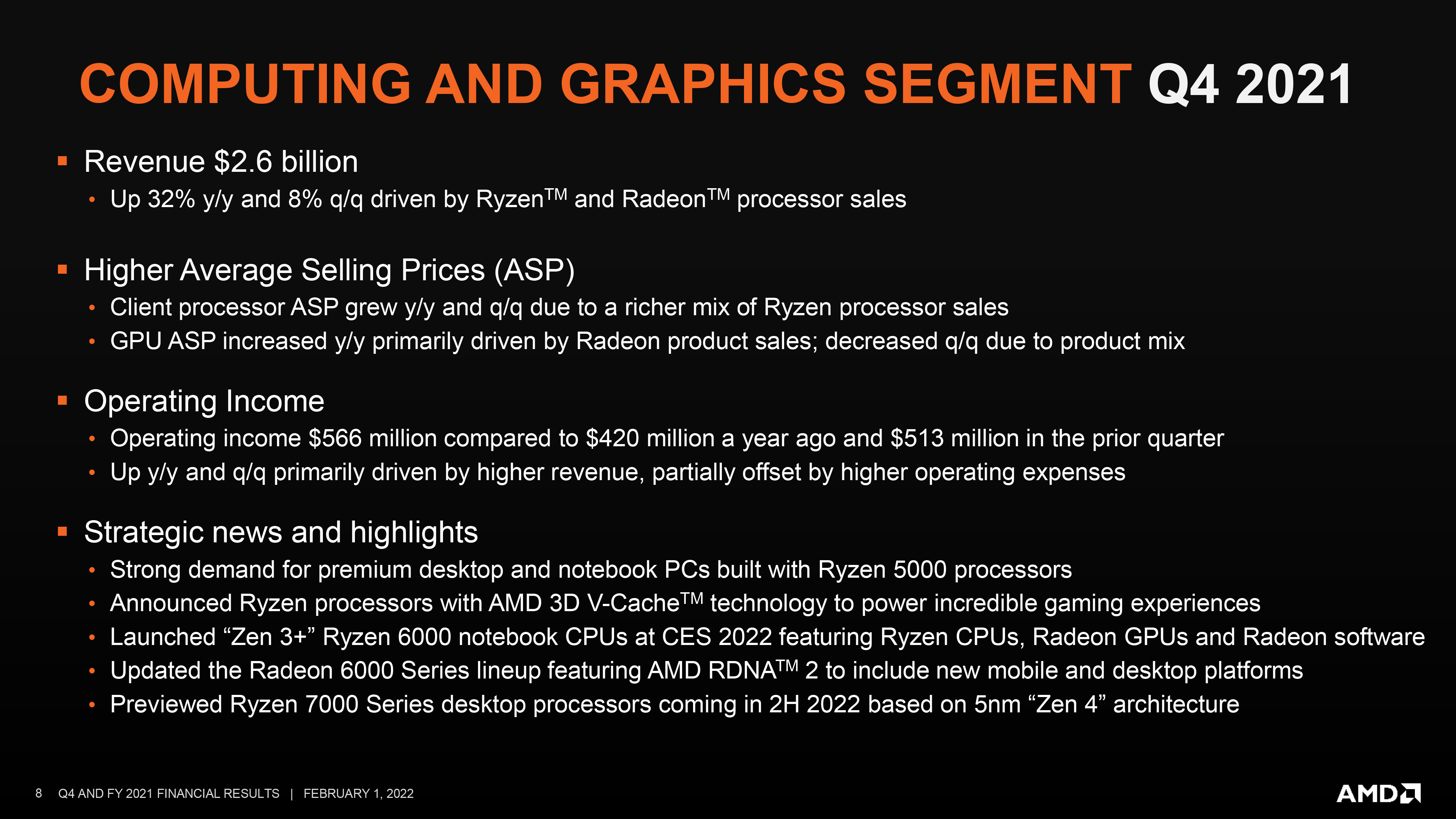 a slide from AMD's 2021 earnings presentation