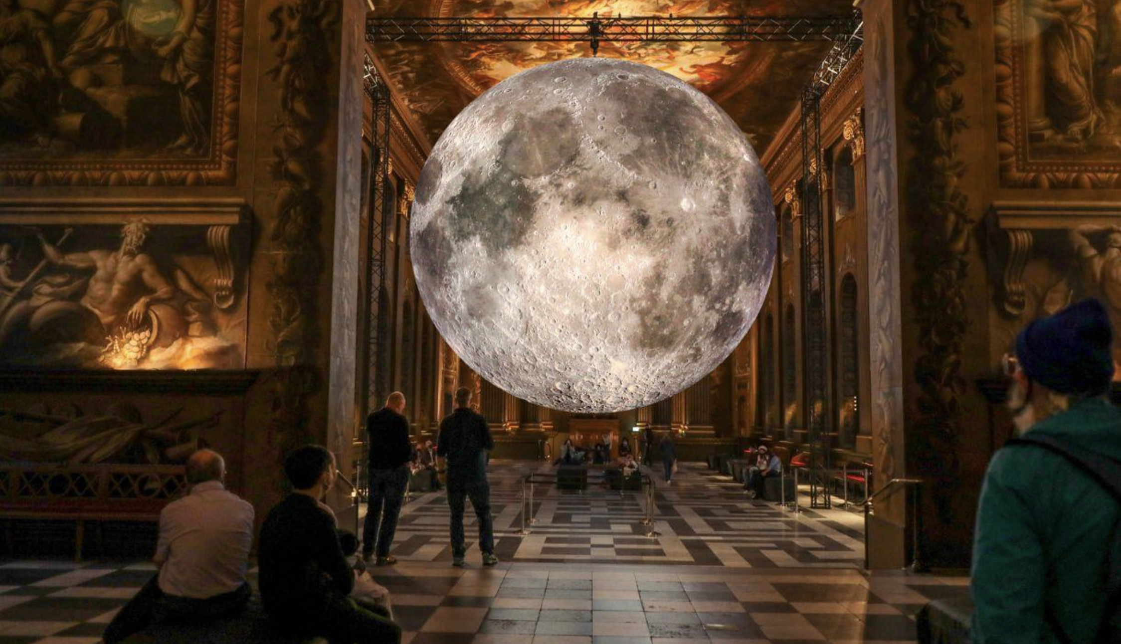 an image of a moon sculpture at the Royal Greenwich Observatory
