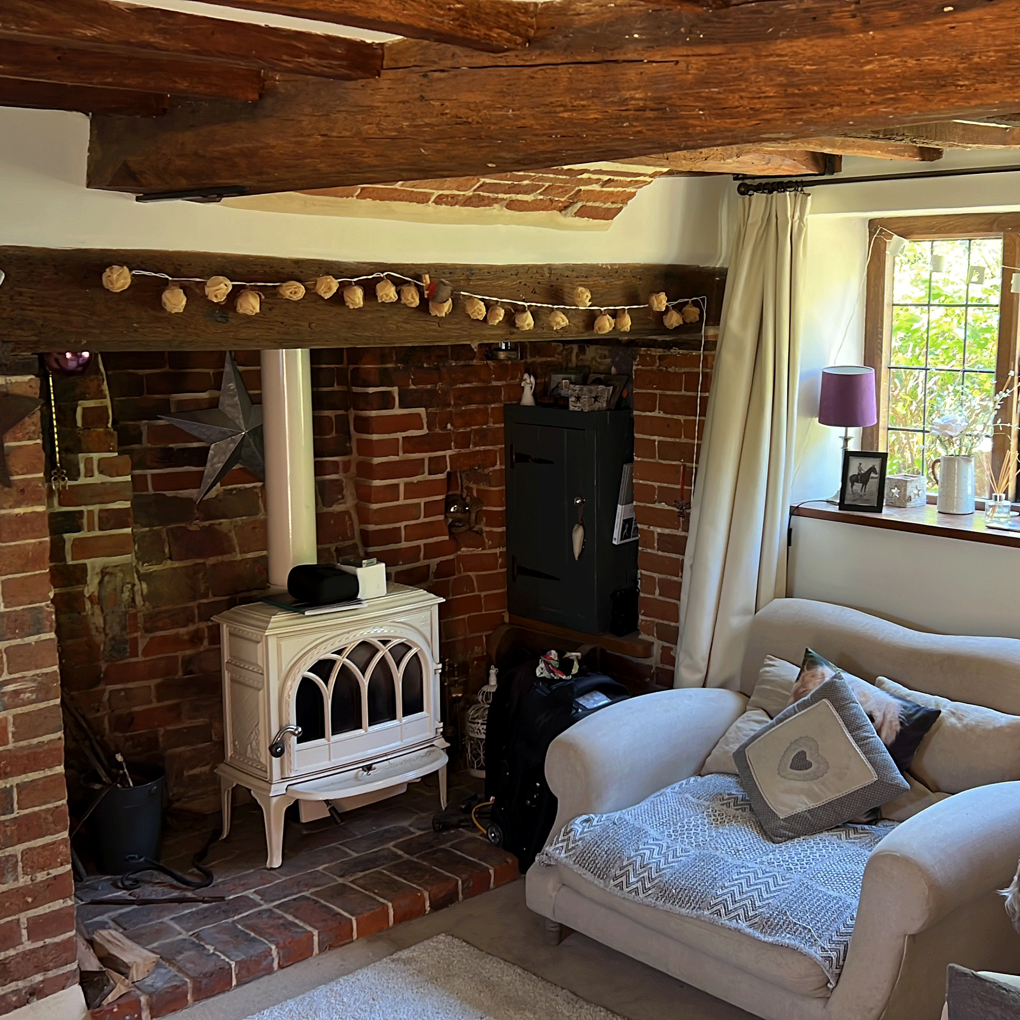 Holiday cottage inglenook fireplace