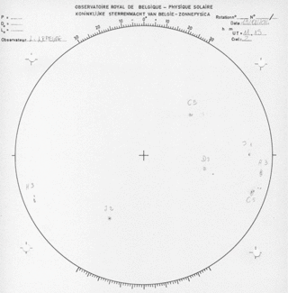 Gif showing sketches of sunspots move across the surface of the sun.