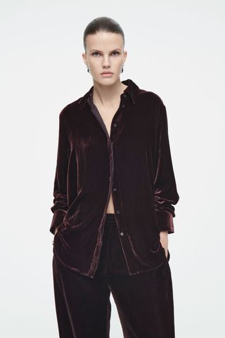 Silk-Blend Velvet Shirt