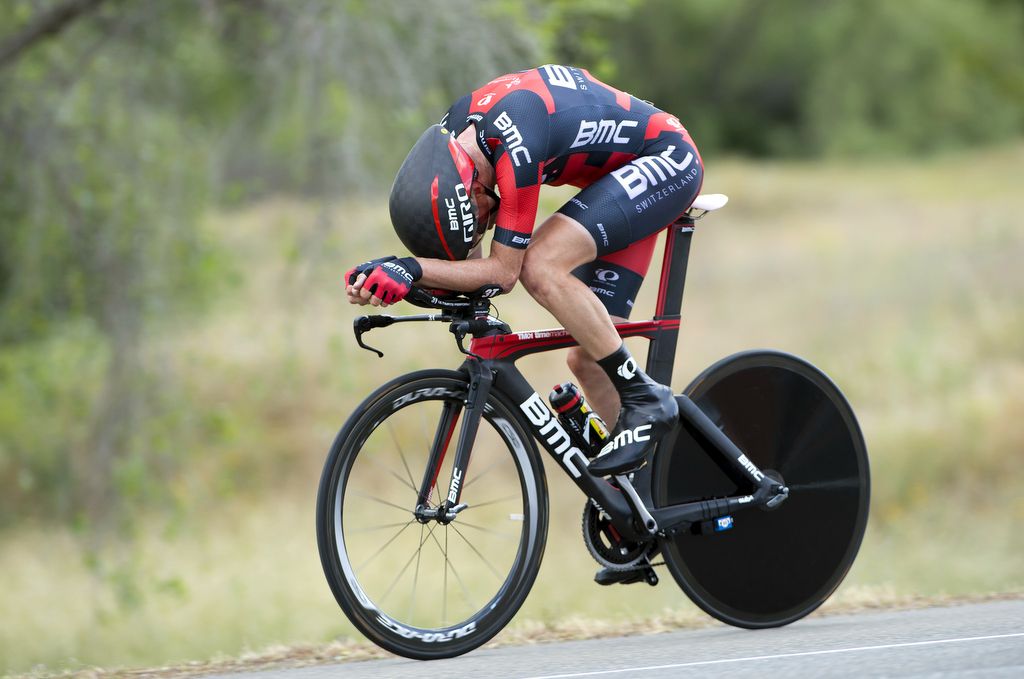 Sammy Sanchez tucks in his head during the TT