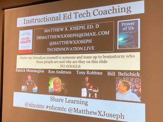 Photo of projected slide: Instructional EdTech Coaching