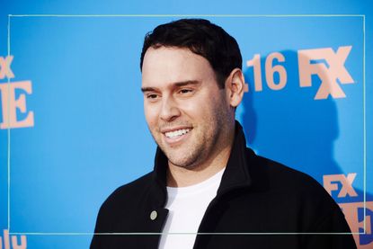 A close up of Scooter Braun at a premiere