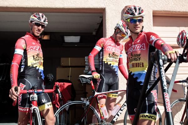 The boys laugh it up before hitting the road
