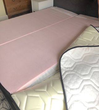 unzipped mattress and cover