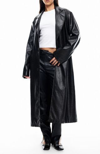 Olsen Faux Leather Trench Coat