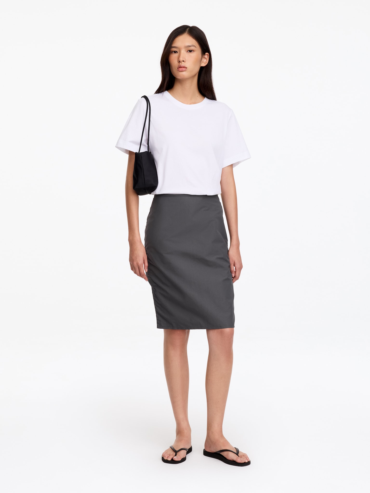 Cotton-Nylon Pencl Skirt