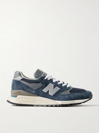 998 Core Rubber-Trimmed Leather, Mesh and Suede Sneakers