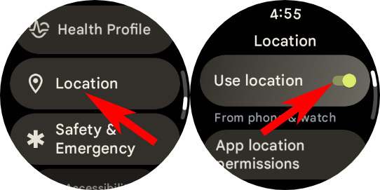 How to disable location tracking on a Google Pixel Watch