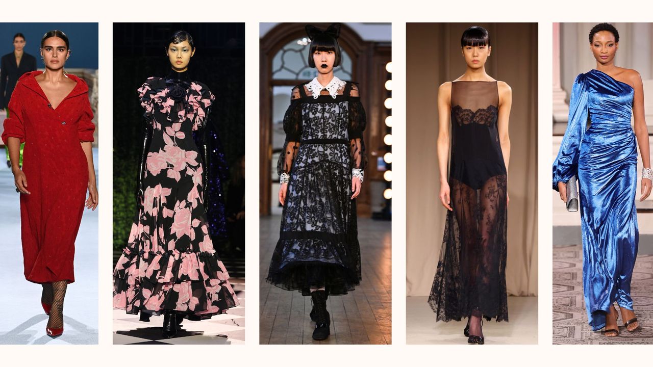 autumn/winter dress trends 2023: Getty: Tory Burch, Richard Quinn , Bora Aksu, Jason Wu, Dennis Basso