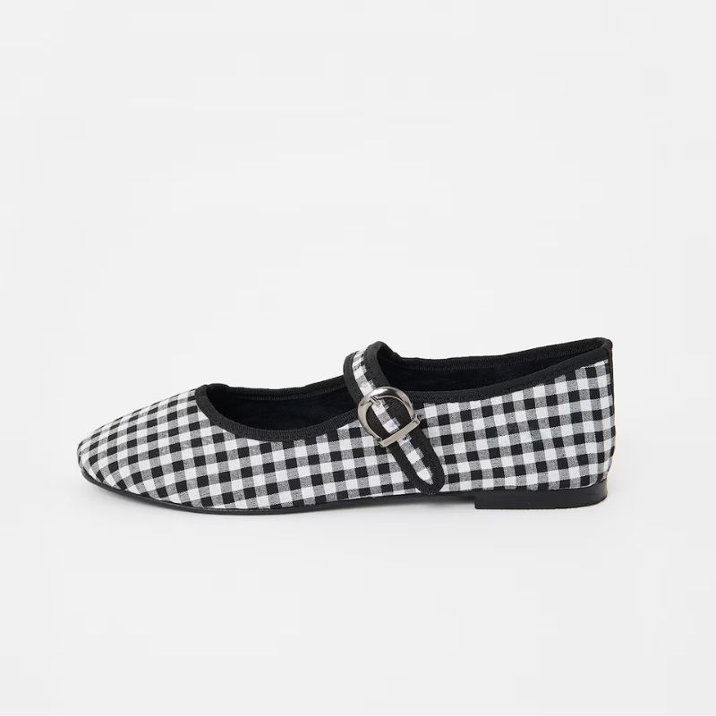 Oliver Bonas , MOI London Black Gingham Mary Janes