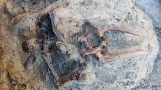 Remains of a man who was killed by Mount Vesuvius eruption.