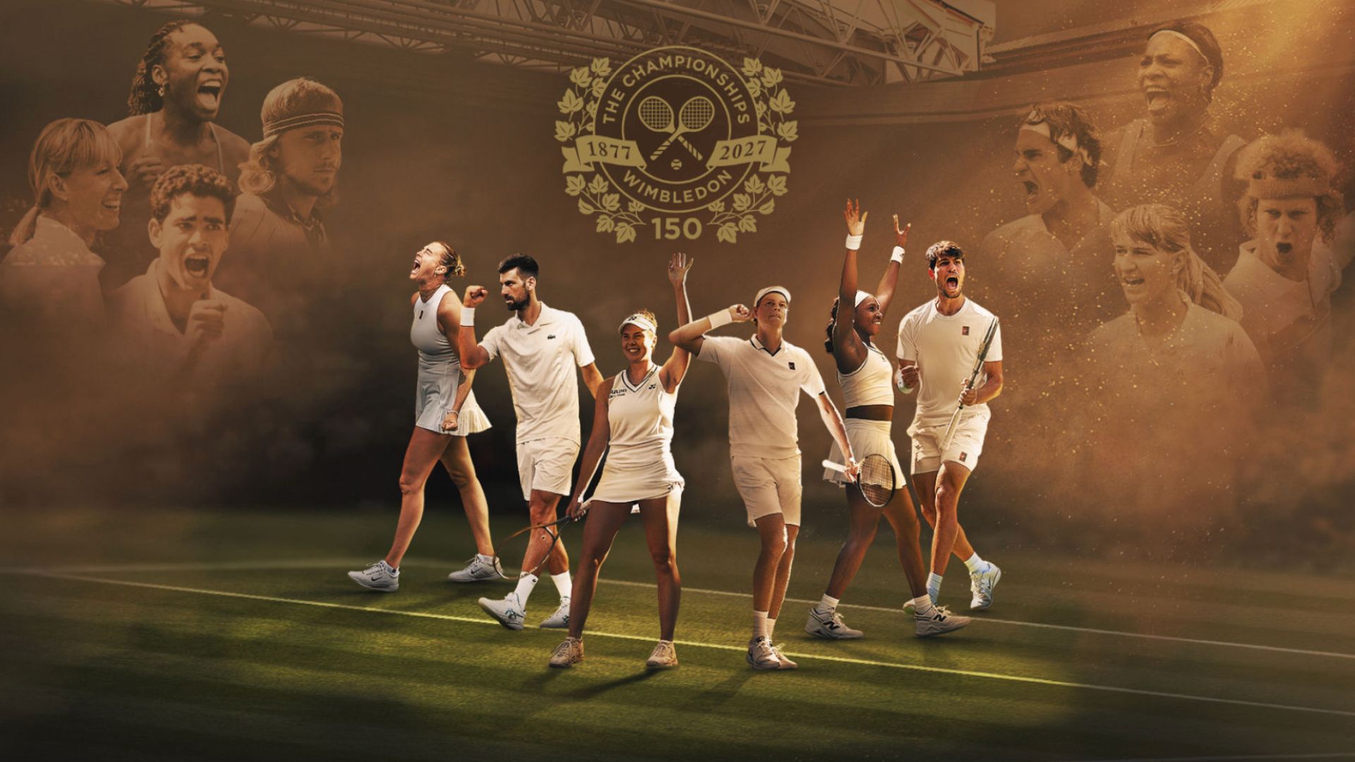an image of the wimbledon players on the lawn 