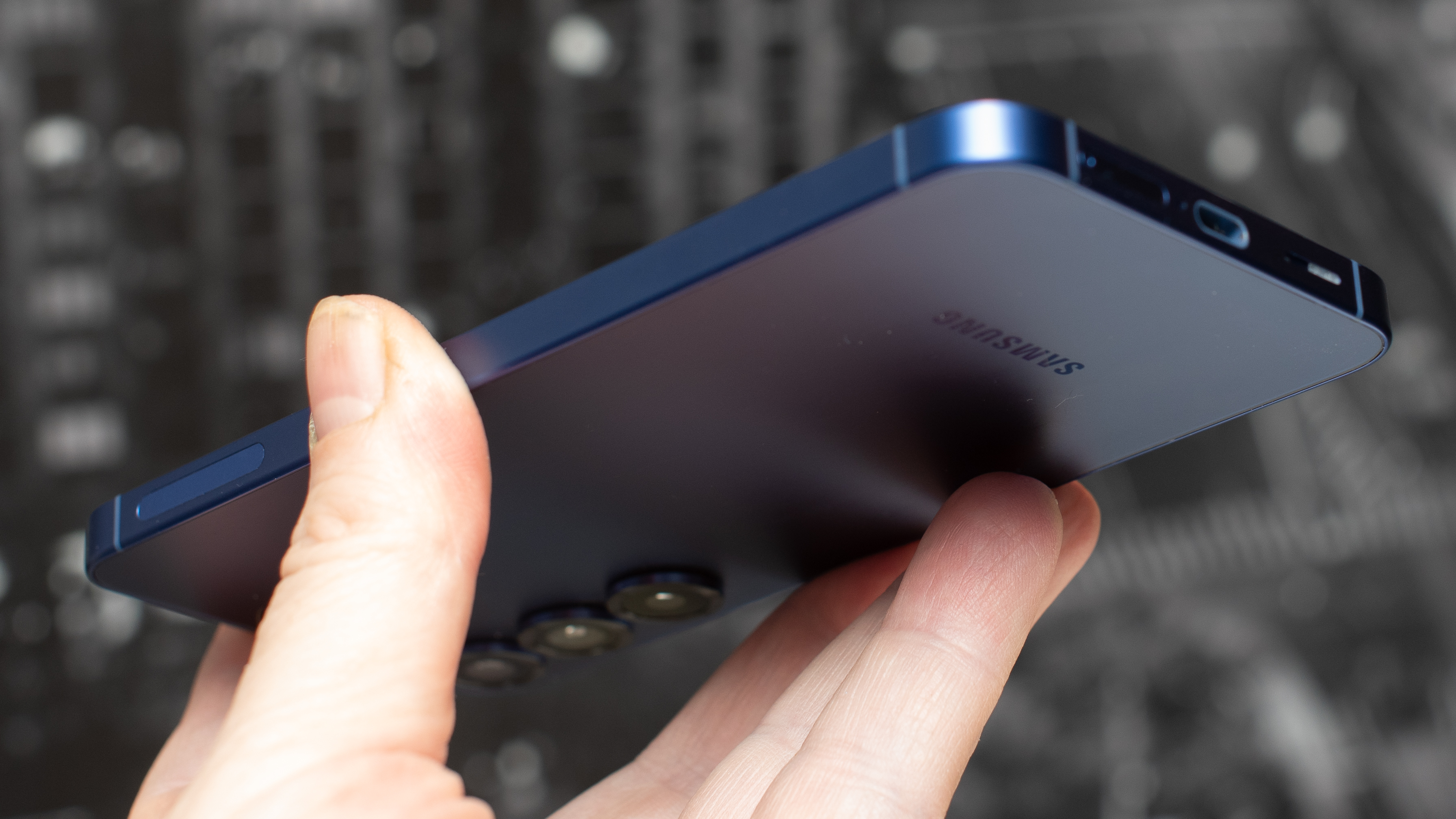 Samsung Galaxy S25 Plus in Navy Blue showing
