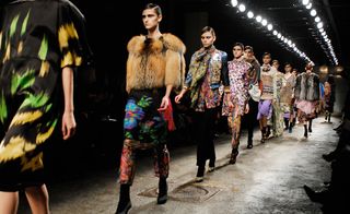 Dries Van Noten's A/W 2008 show that mixed fur and flora to great technicolour effect
