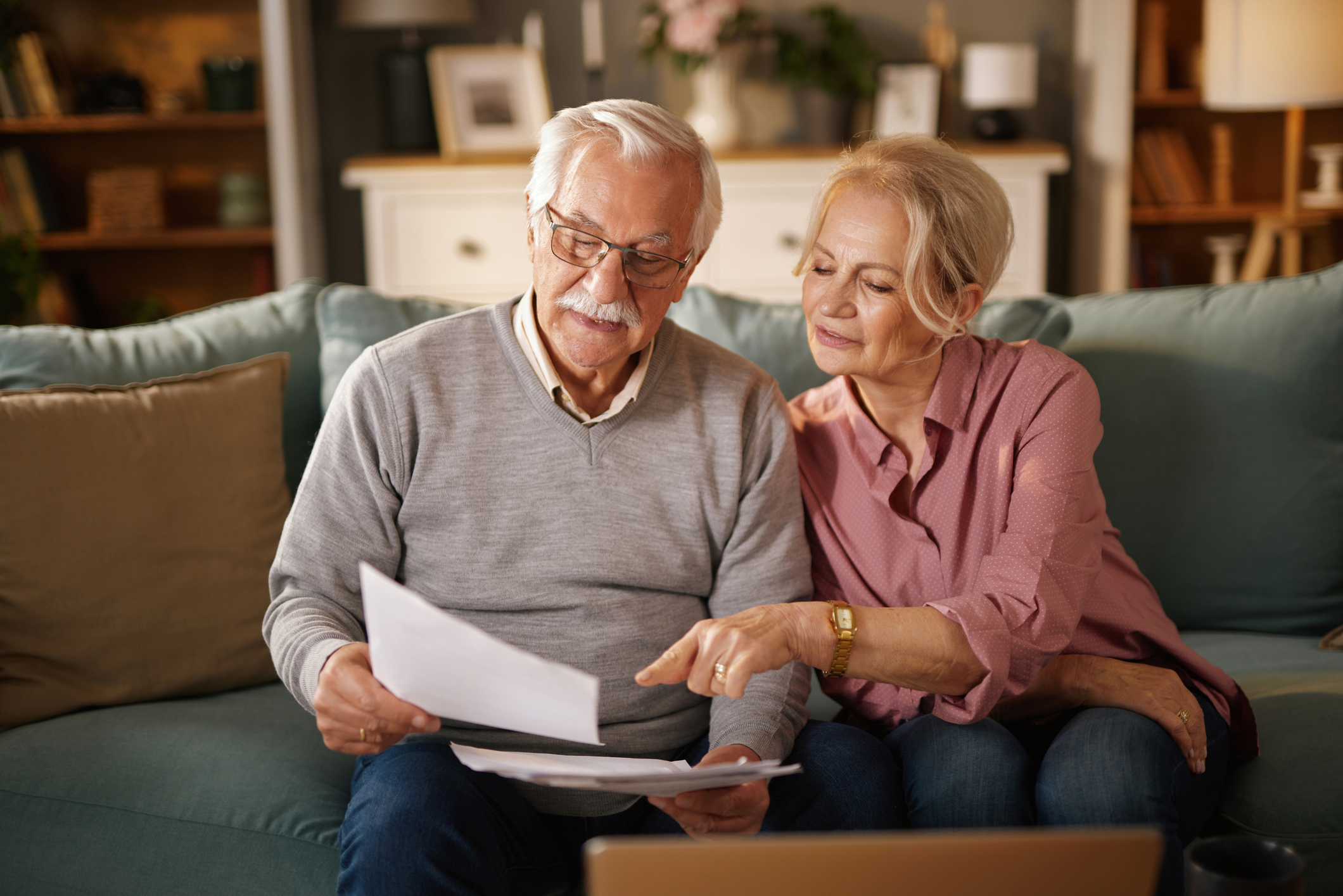 A couple reviewing a document 