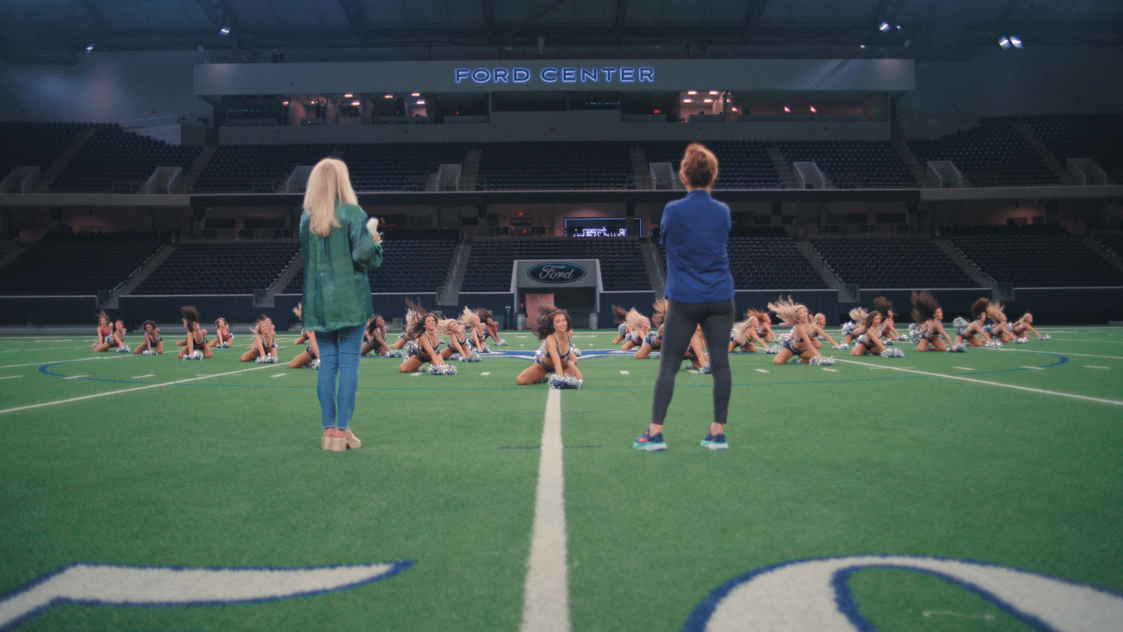 A promotional still from America's Sweethearts: Dallas Cowboys Cheerleaders