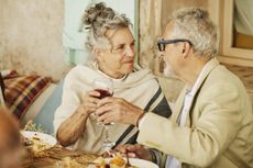 Older couple celebrating 